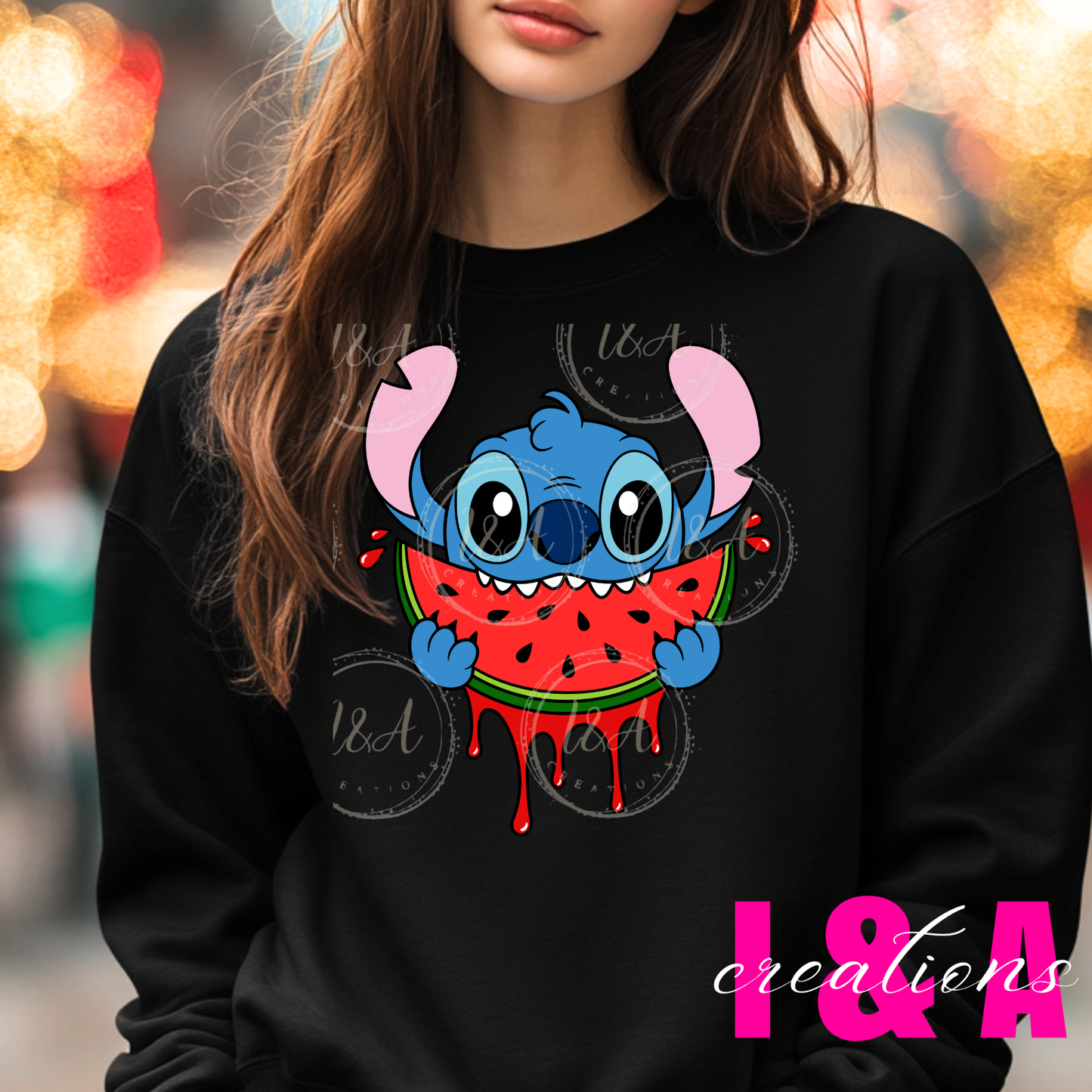 #461 Blue alien eating watermelon