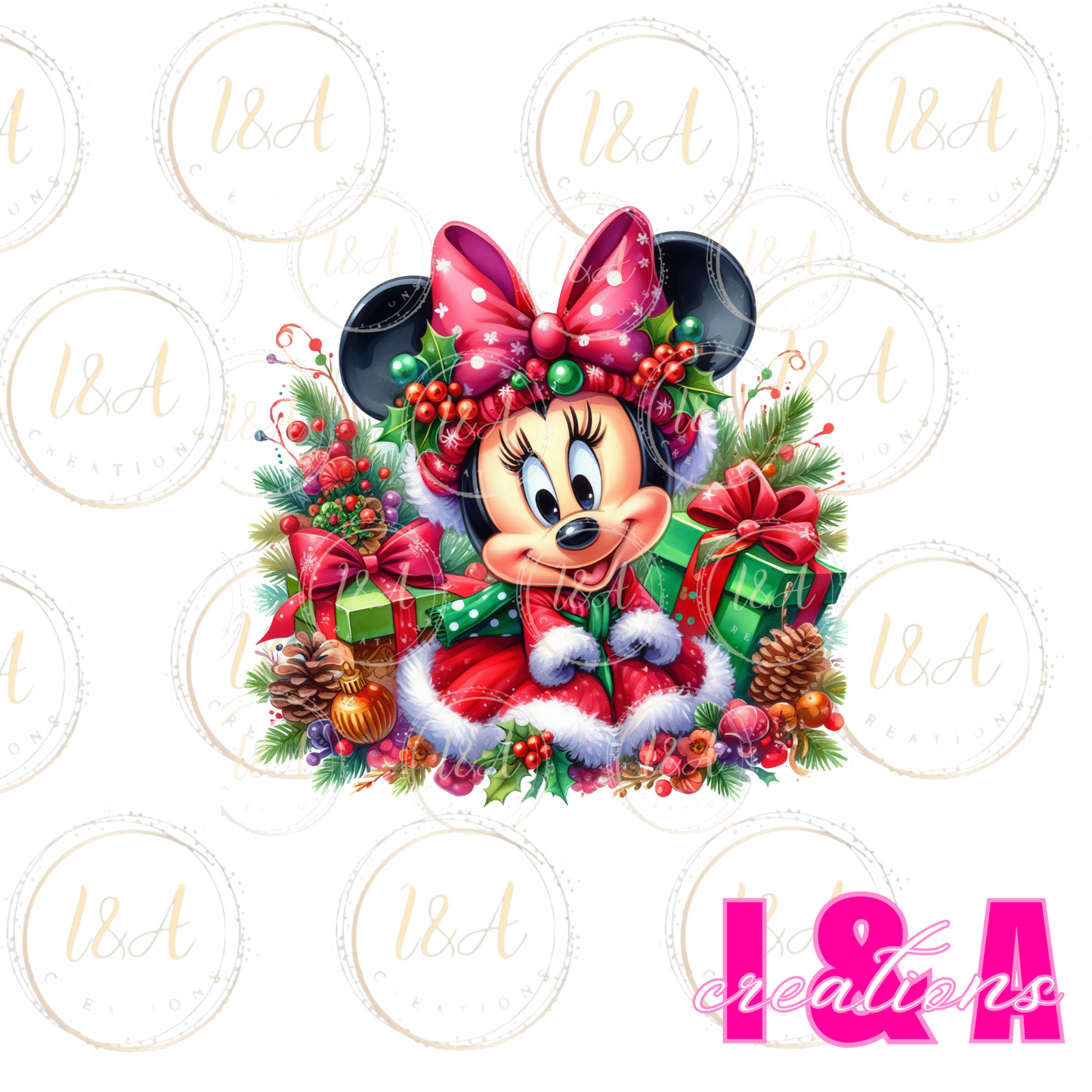 #259C Christmas mouse girl