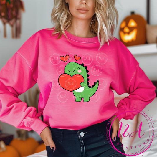 #628B Dinosaur with a heart