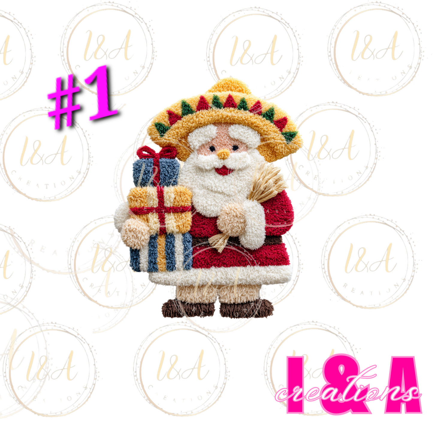 #225C Faux chrochet Santa