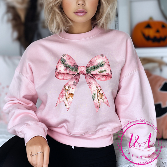 #226B pink bowwith deer