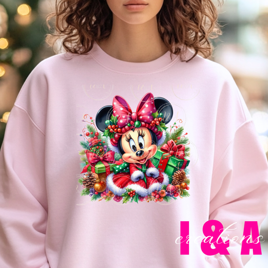 #259C Christmas mouse girl