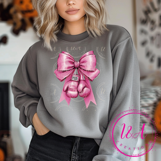 #219B pink bow with boxing gloves