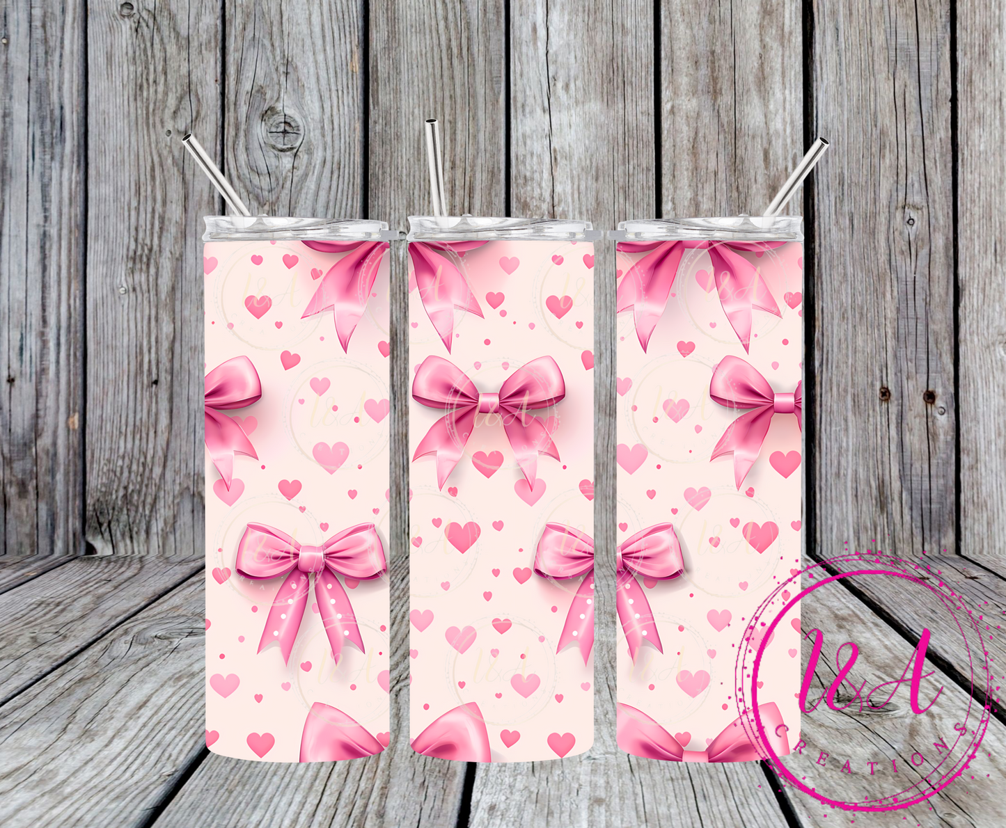 Pink bows and hearts