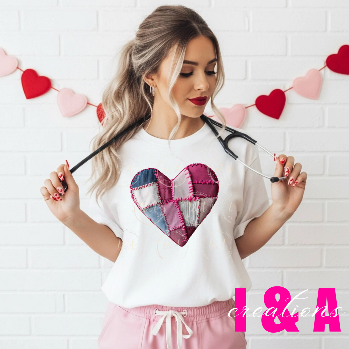 #270c faux chrochet heart