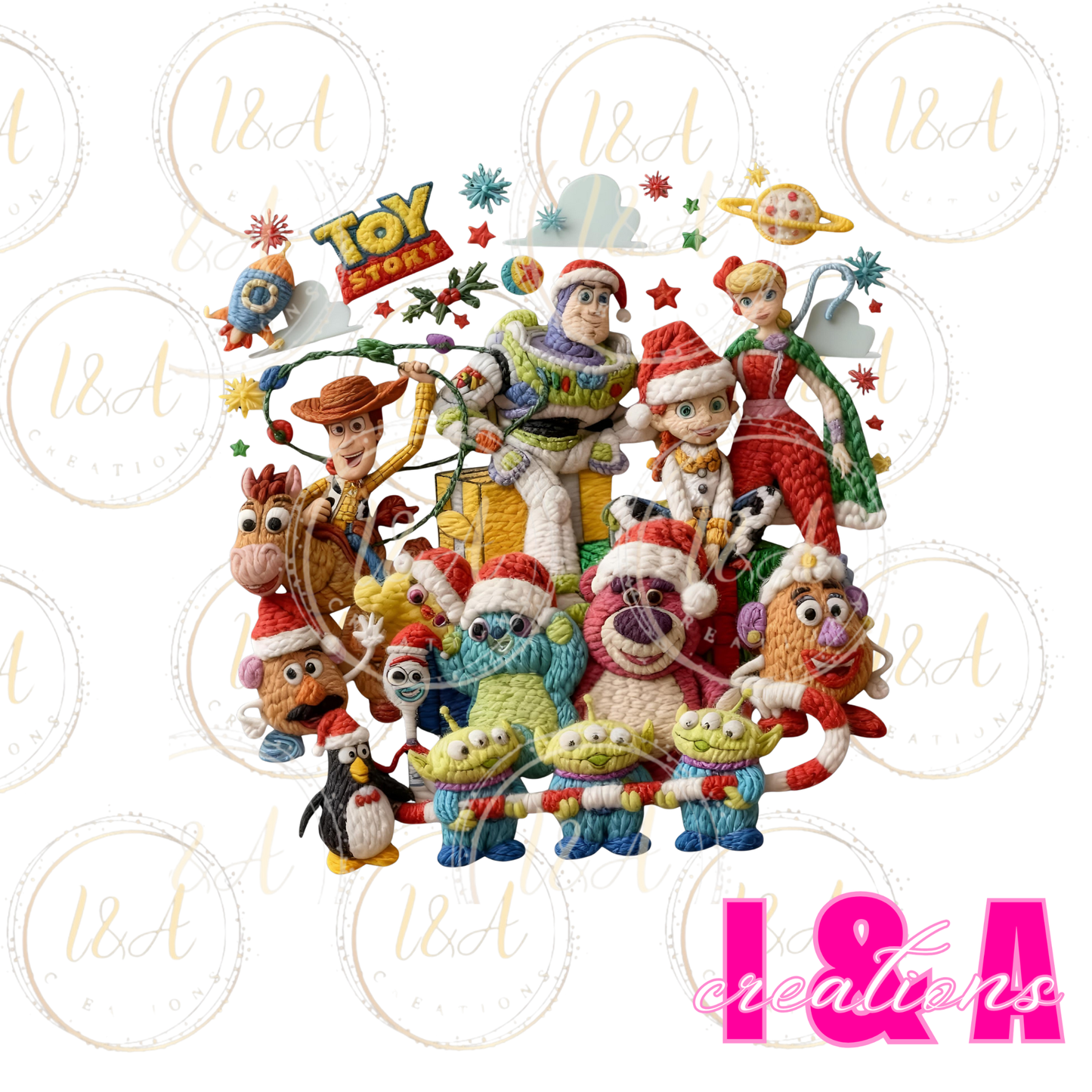 #244C faux chrochet Christmas toy friends