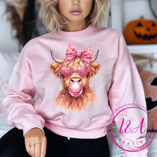 #574B Cow with pink bow
