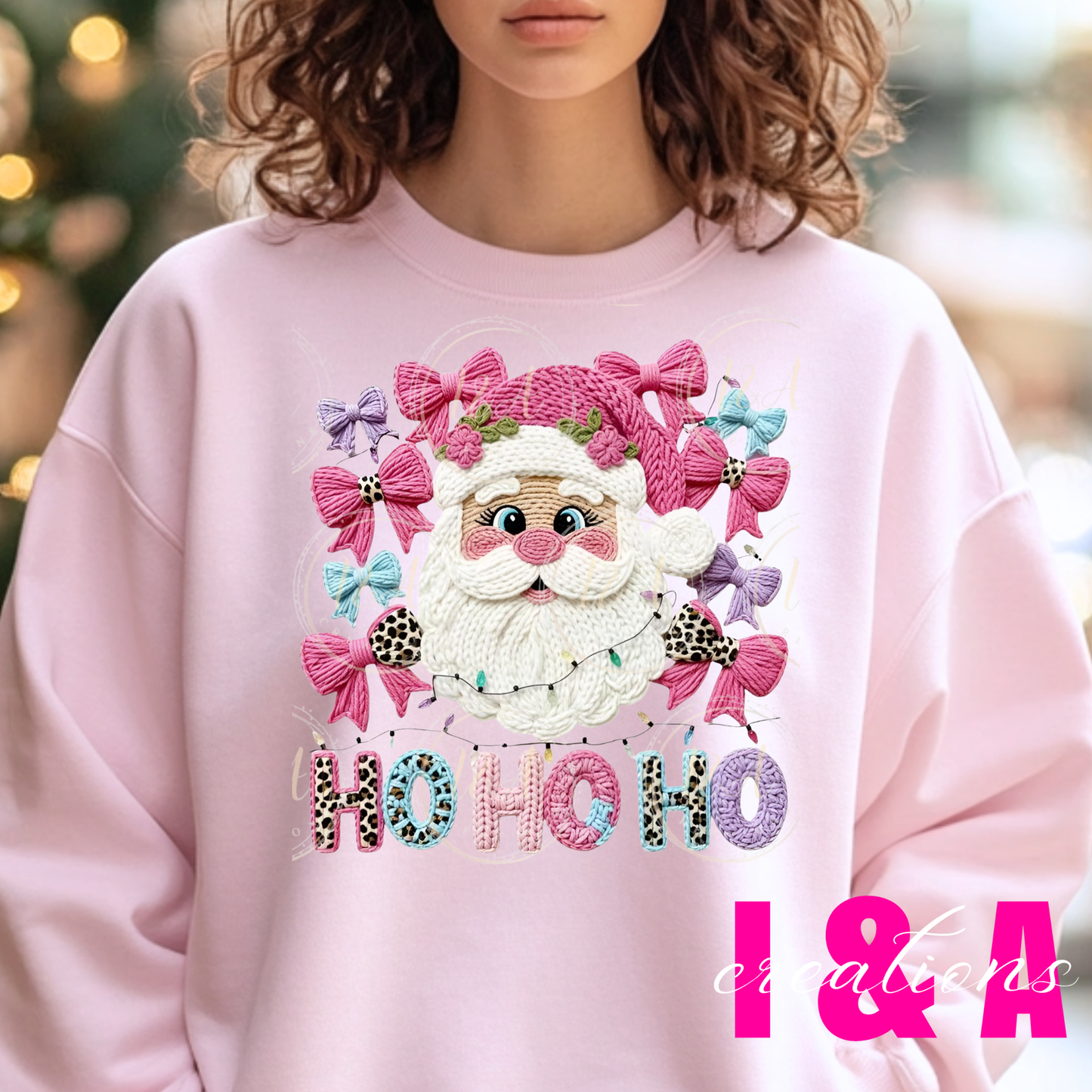 #256C faux chrochet Christmas ho ho ho