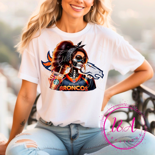 #987B skelly woman broncos