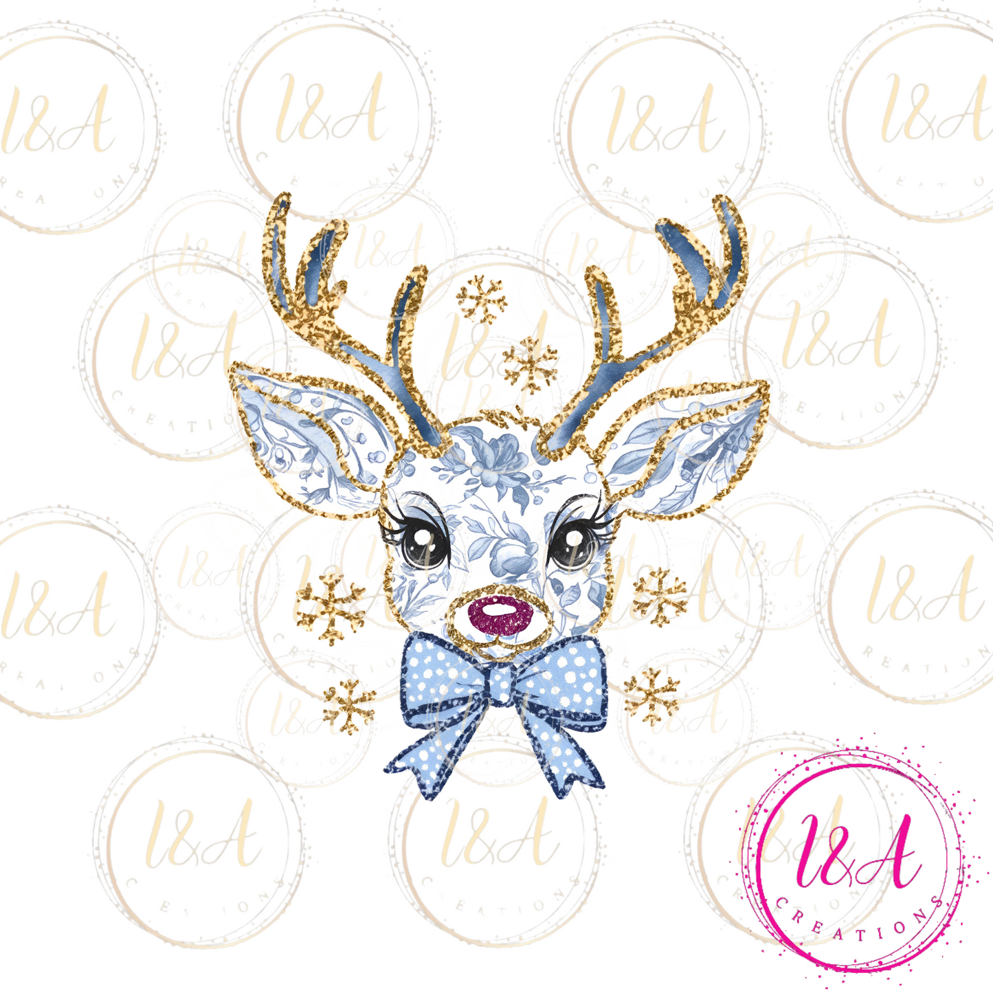 #407B Blue reindeer
