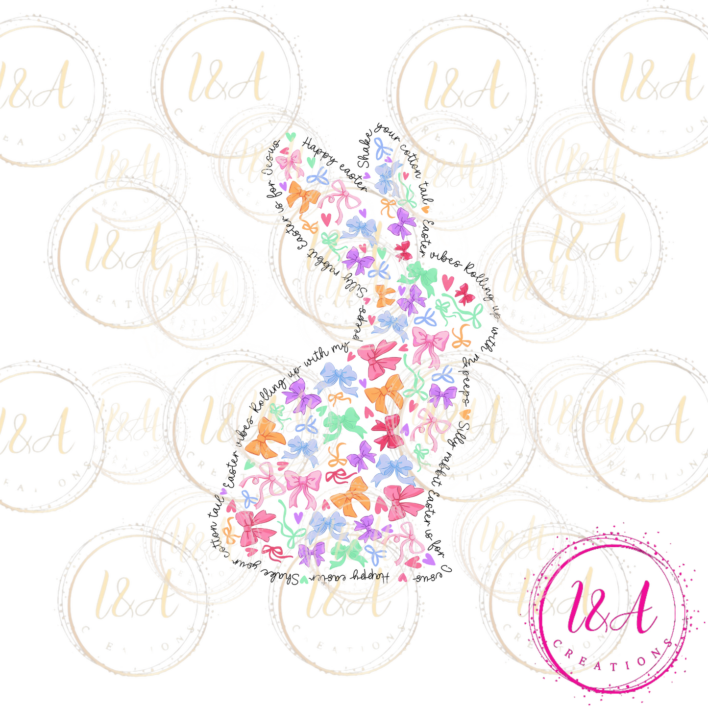 #701B bunny shape with bows