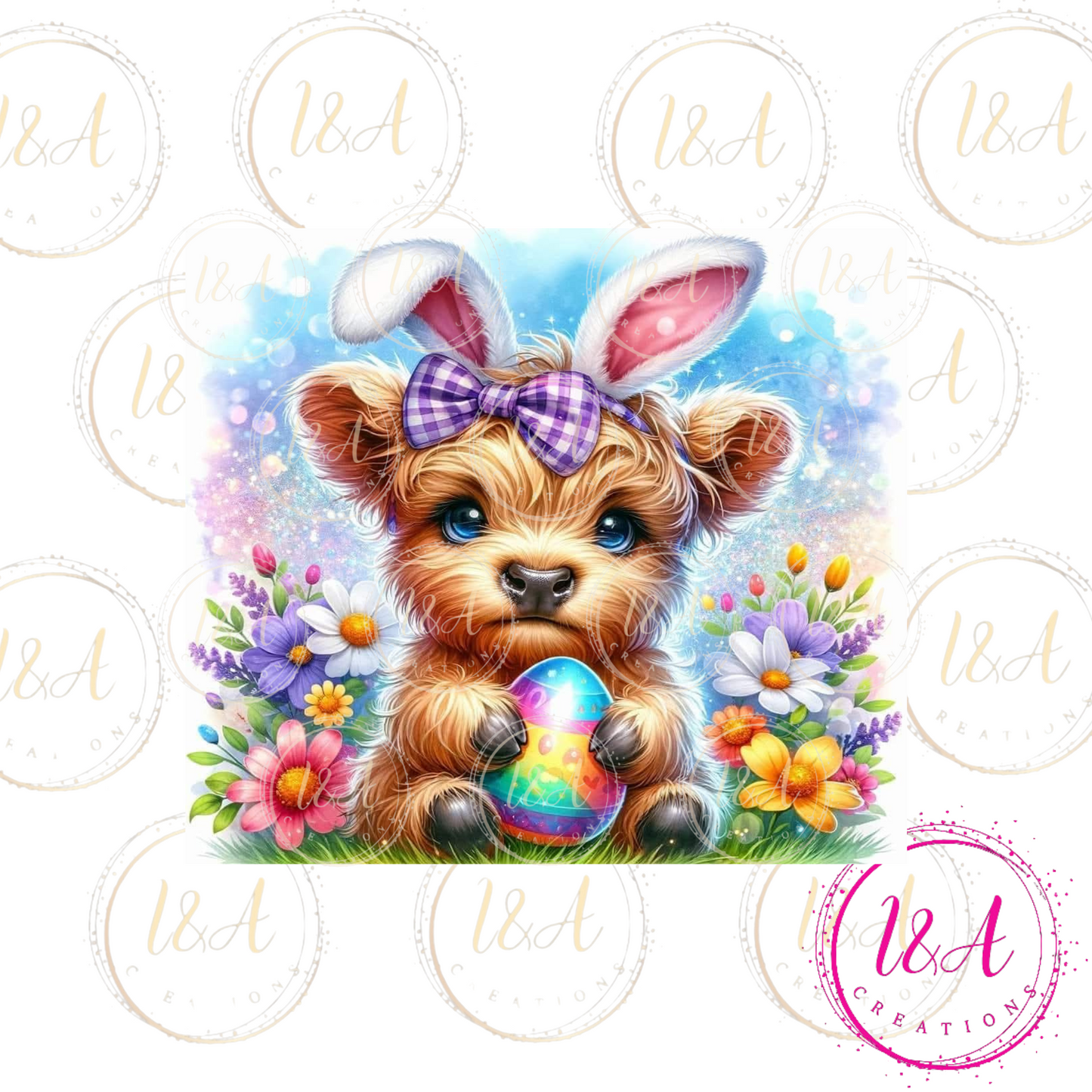 Easter highland cow