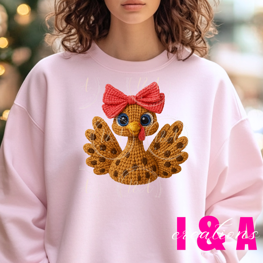 #147C Faux chrochet coquette turkey