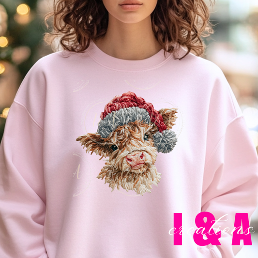 #154C Faux chrochet highland cow