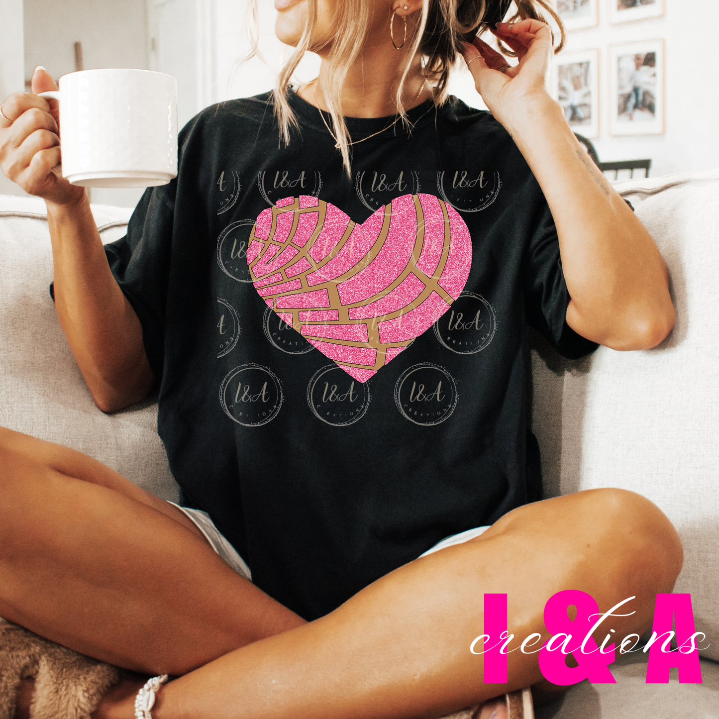 #563 concha heart valentines