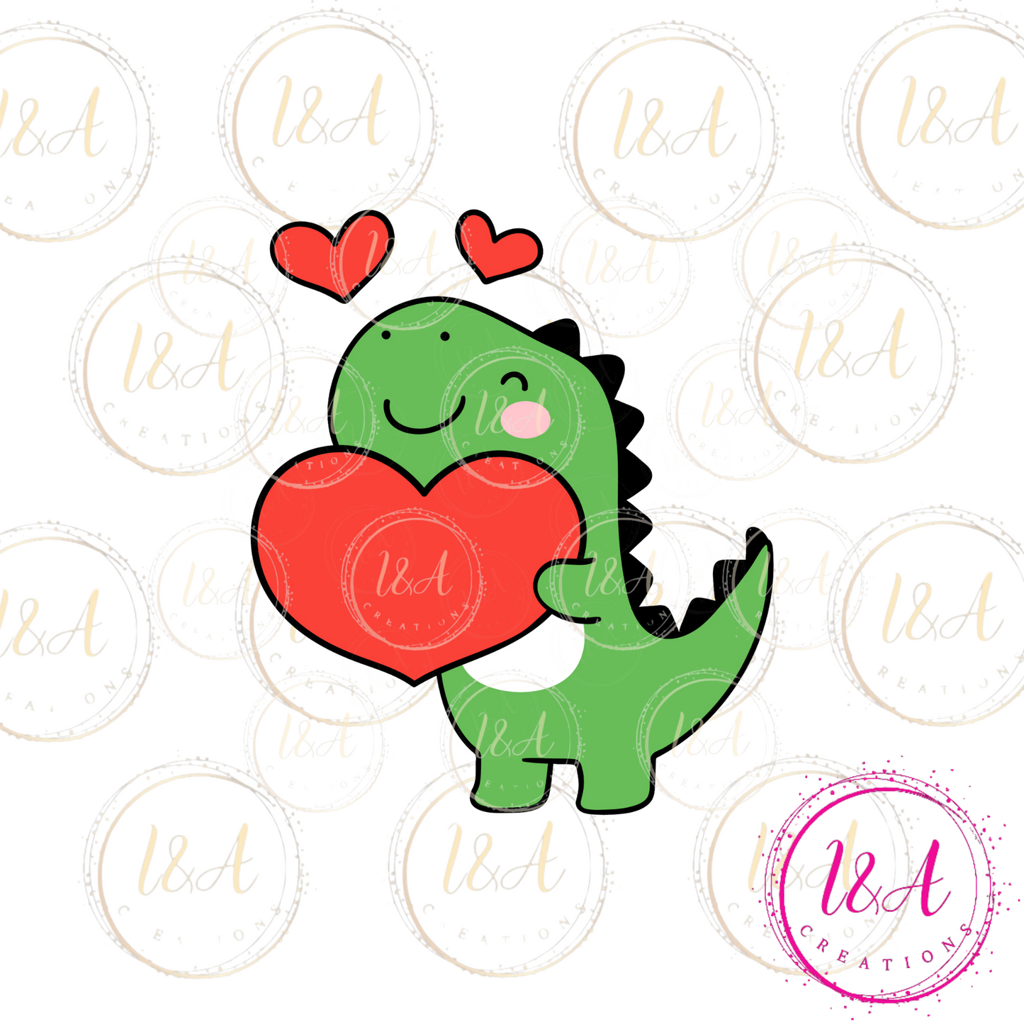 #628B Dinosaur with a heart