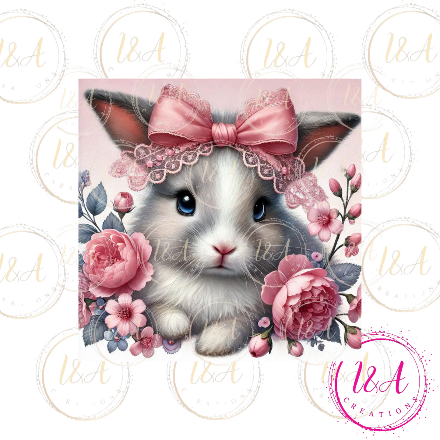 Bunny with a pink bow