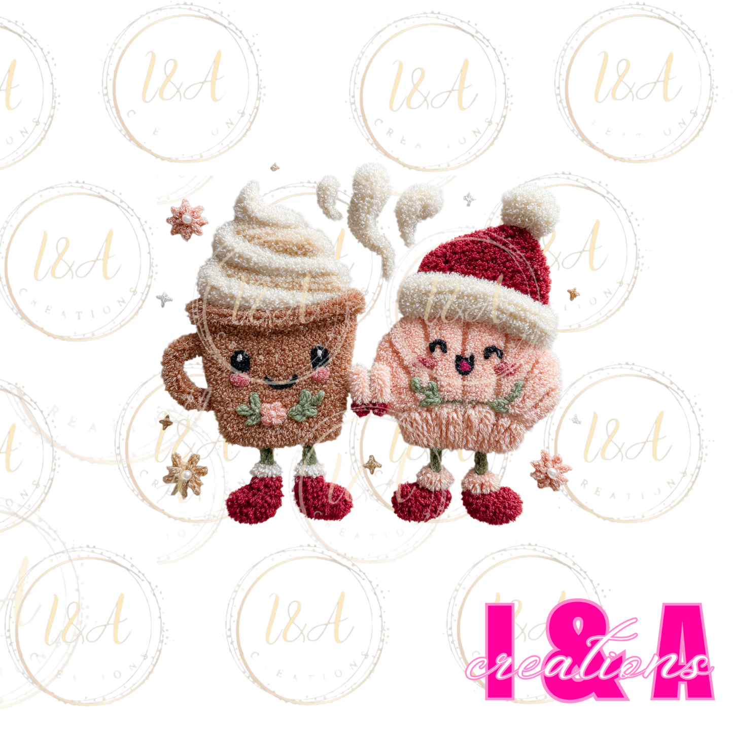 #224C faux chrochet coffee y concha