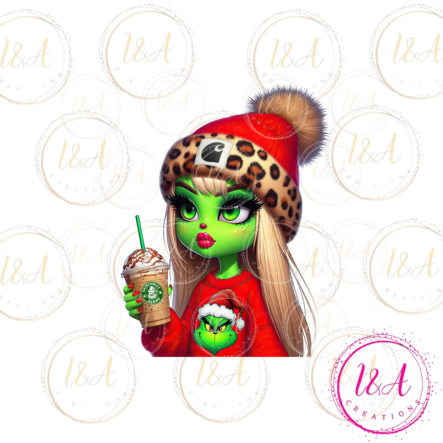 #525B Christmas green girl