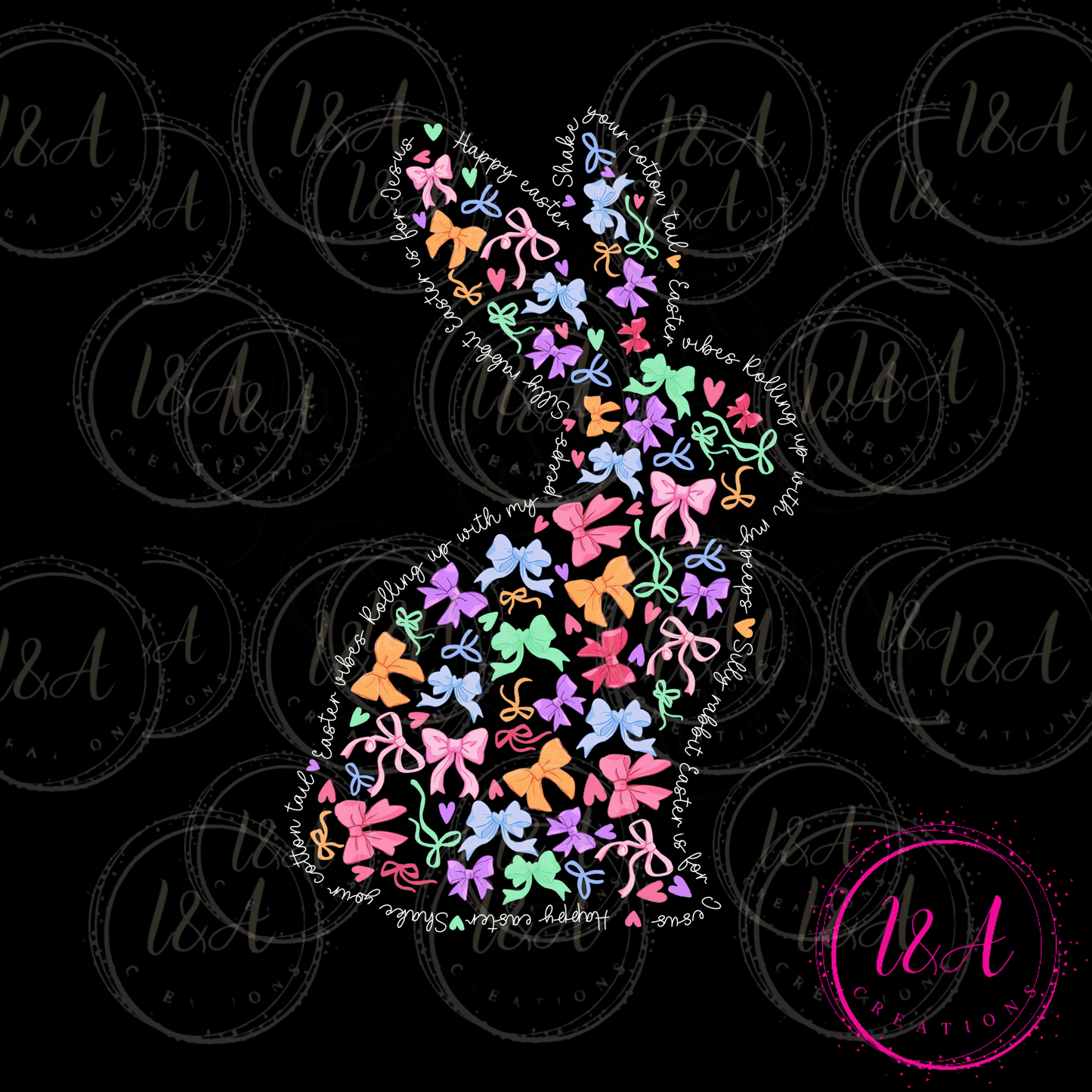 #701B bunny shape with bows