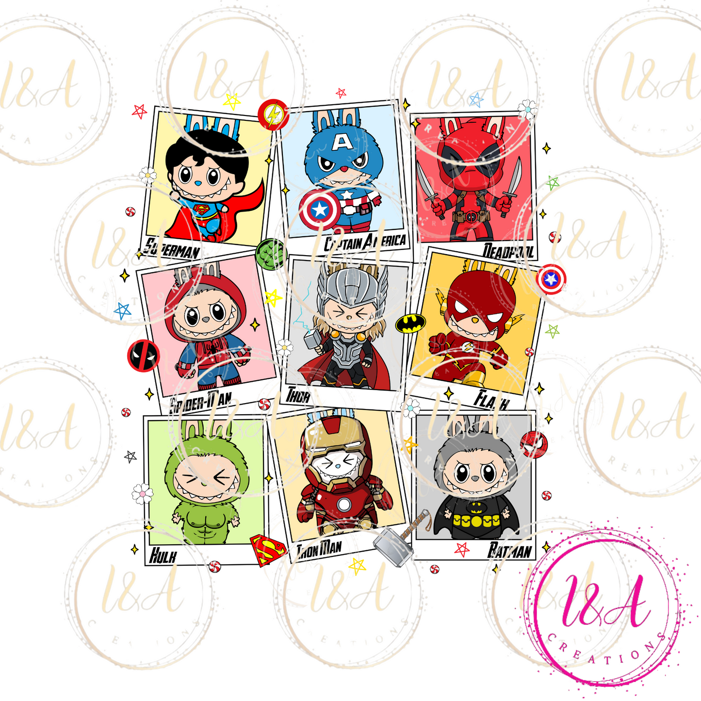 #840B labubu super heroes