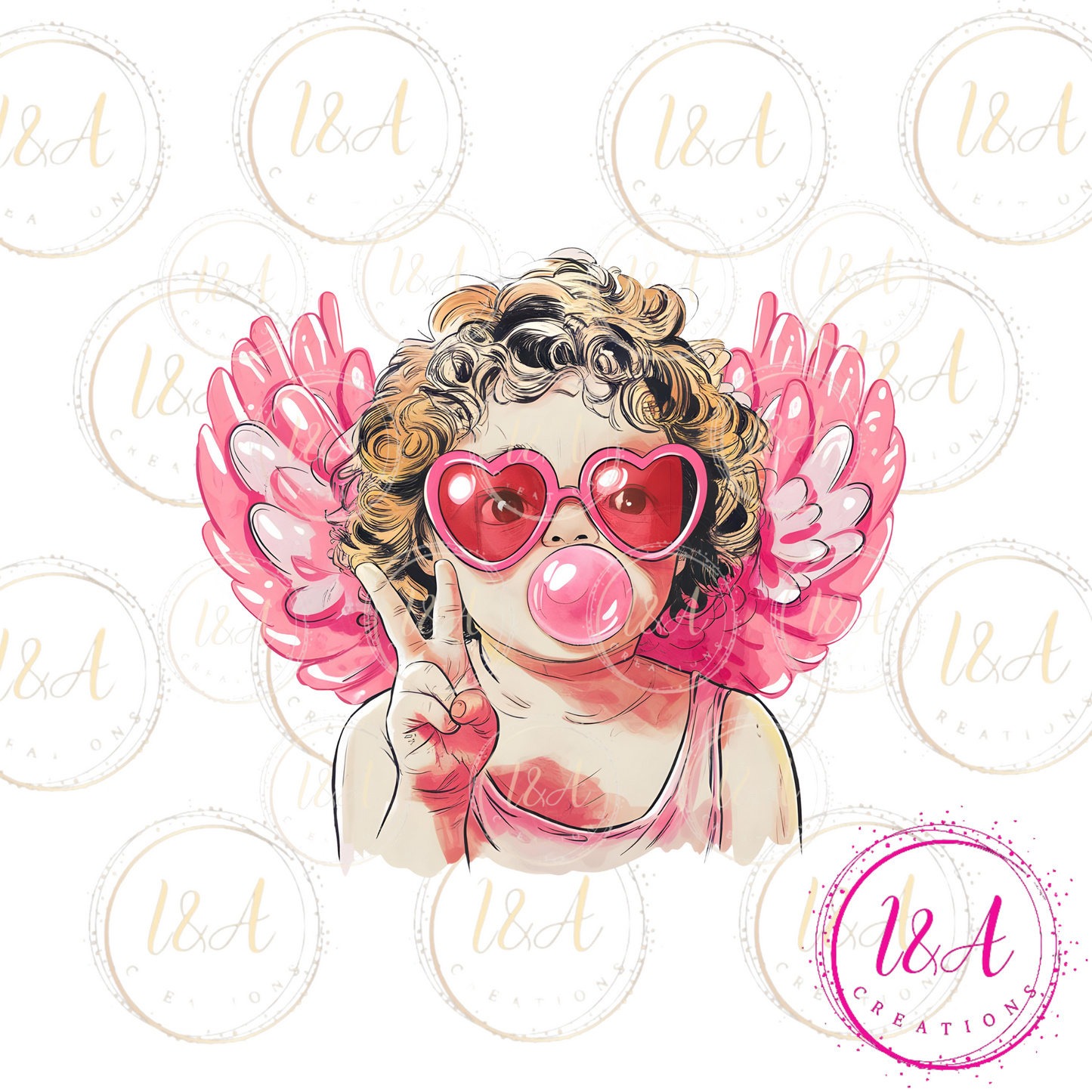 #584B Valentines angel full color