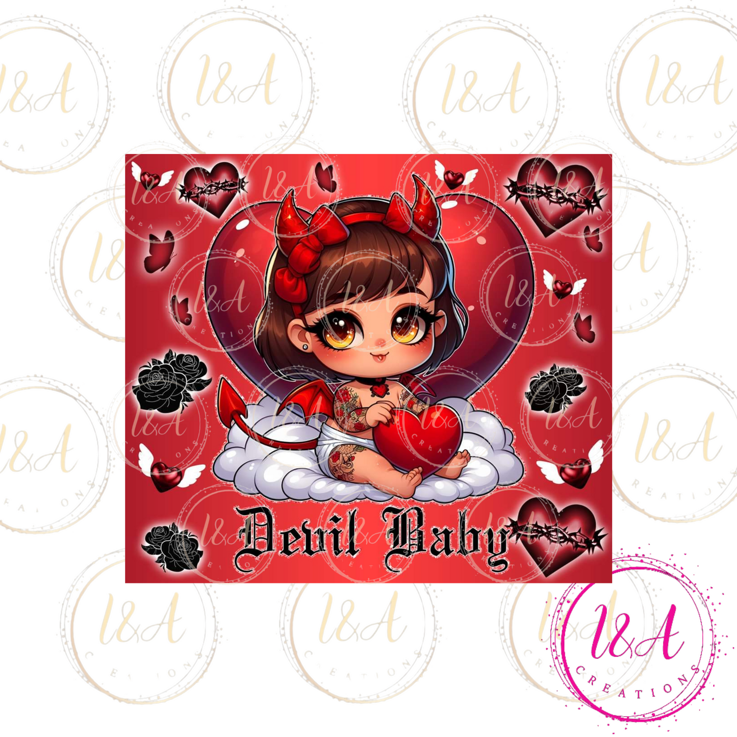 Devil baby red heart