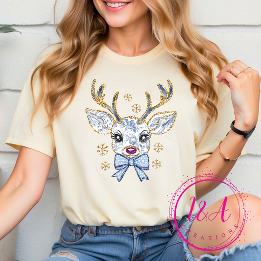 #407B Blue reindeer