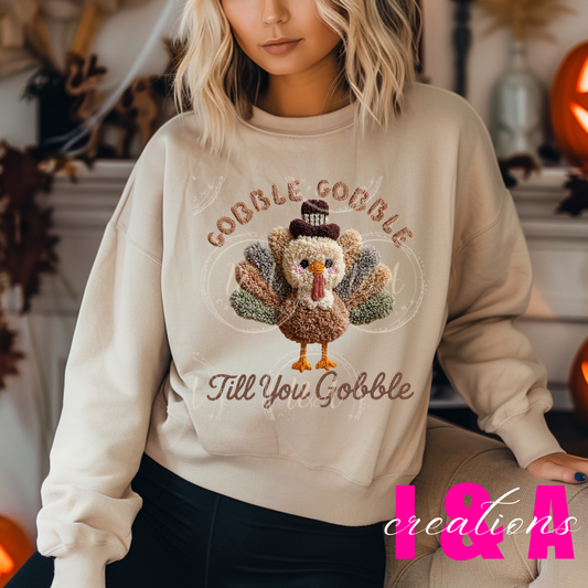 #148C Faux chrochet till you Gobble turkey
