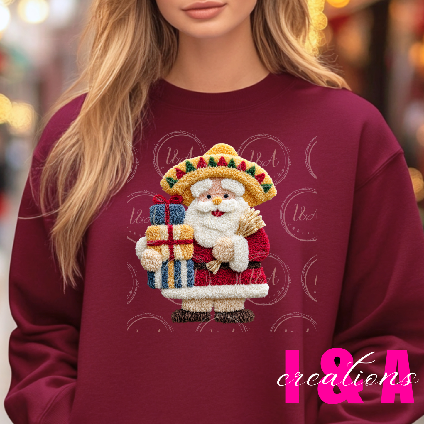 #225C Faux chrochet Santa